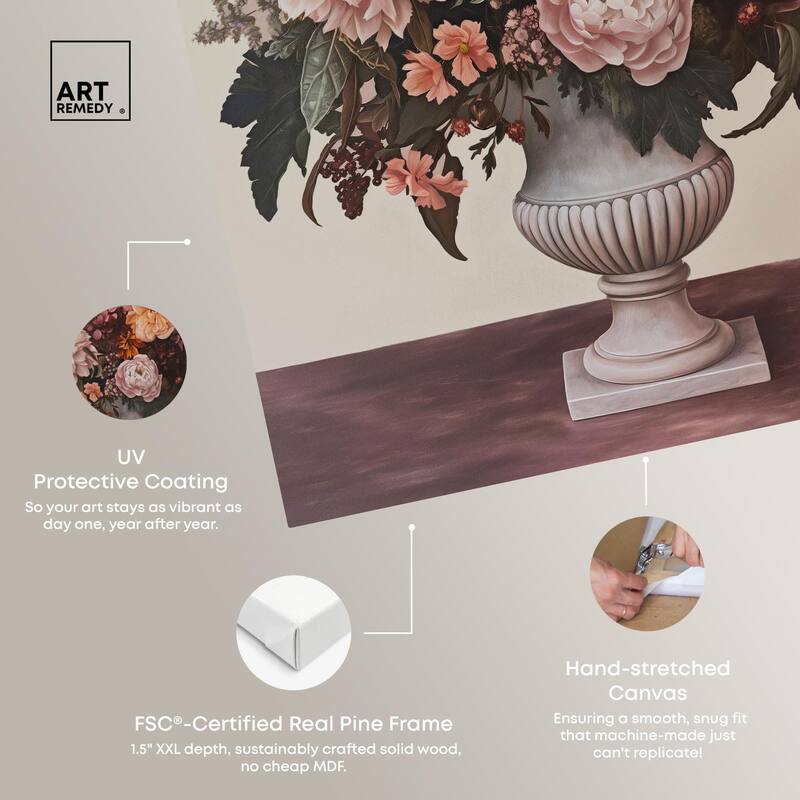 Autumn Tan Floral Canvas by Art Remedy, Gallery Wrapped