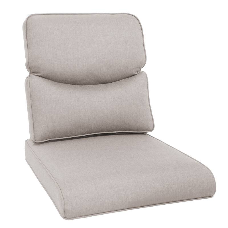 All-Weather Deep Seating Chair Cushions for Patio Chairs - Beige - smile style