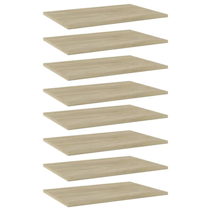 vidaXL Bookshelf Boards 8 pcs Sonoma Oak 23.6"x15.7"x0.6" Chipboard