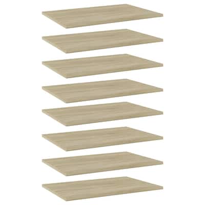 vidaXL Bookshelf Boards 8 pcs Sonoma Oak 23.6"x15.7"x0.6" Chipboard