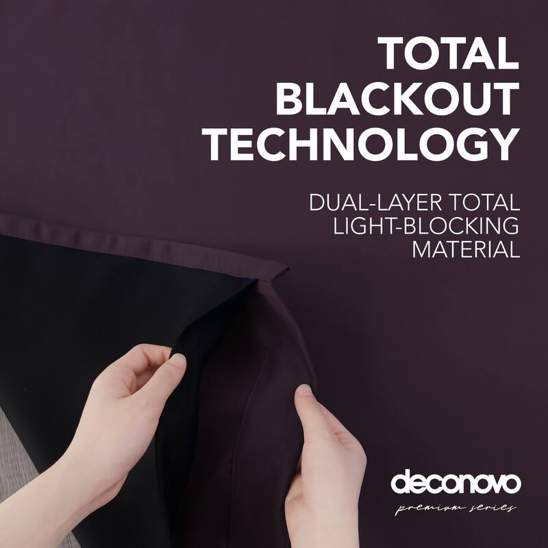 Deconovo 100 Percent Blackout with Liner Grommet Curtain (2 Panel)