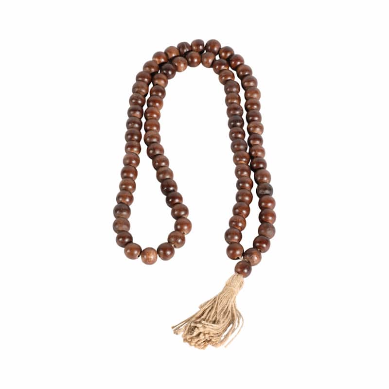 Mango Wood Double Beaded Garland with Tassel