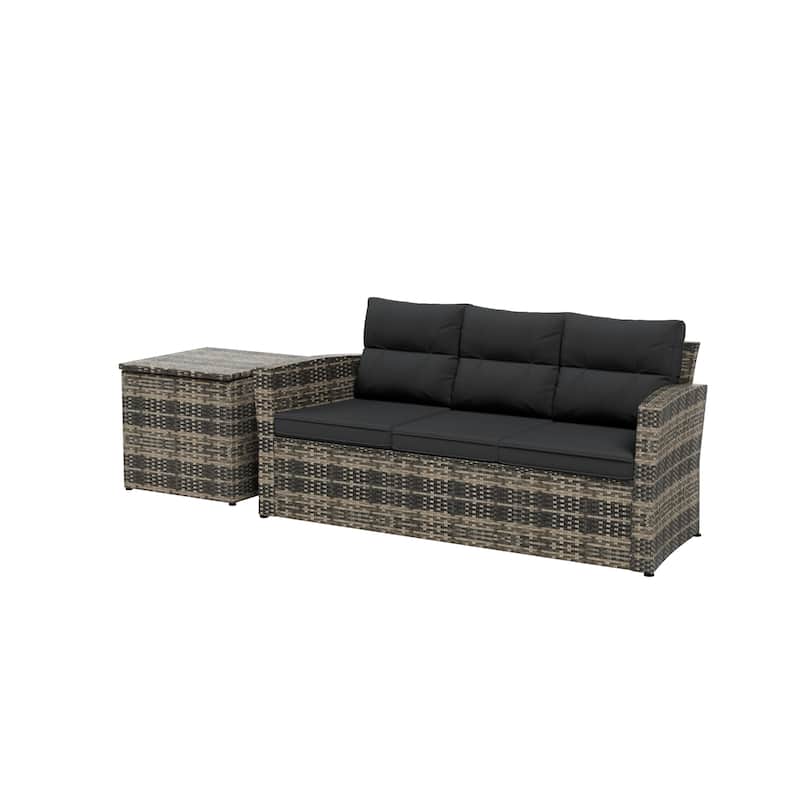 Cruz Brown Wicker Outdoor Patio Sofa