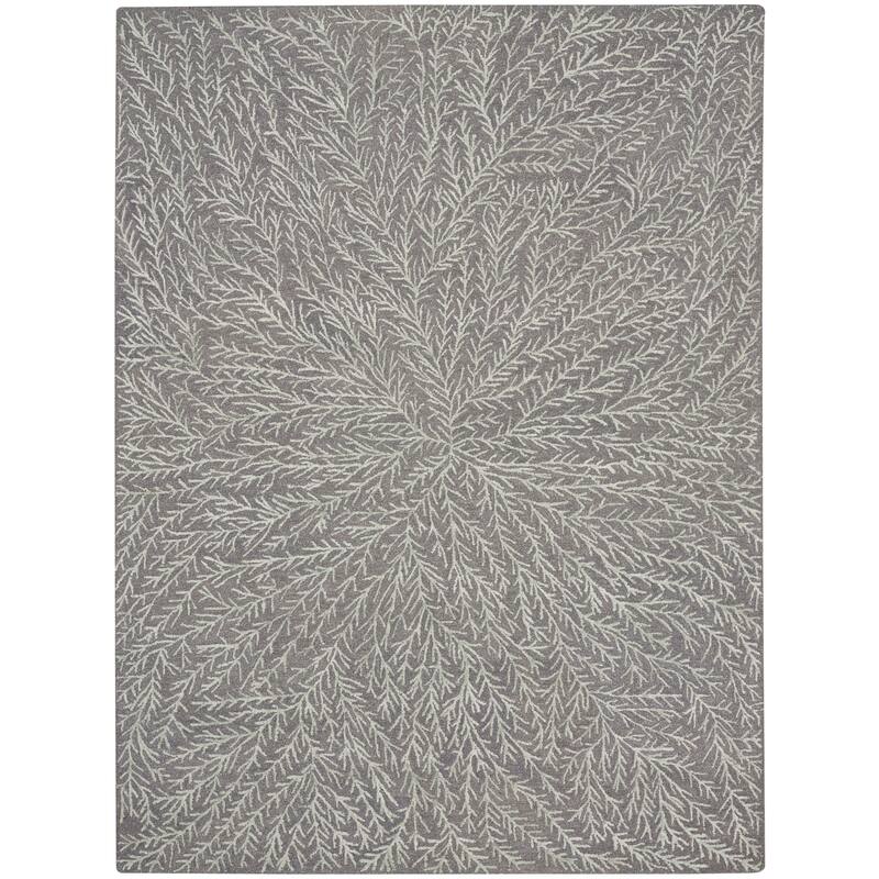 Michael Amini Star Contemporary Textured Botanical Abstract Glam Area Rug