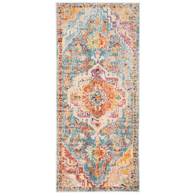 SAFAVIEH Crystal Floretta Vintage Boho Medallion Rug - 2'2" x 5' - Orange/Teal