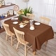 preview thumbnail 17 of 22, Deconovo Faux Linen Waterproof Tablecloth (1 PC) 54*102 - Brown