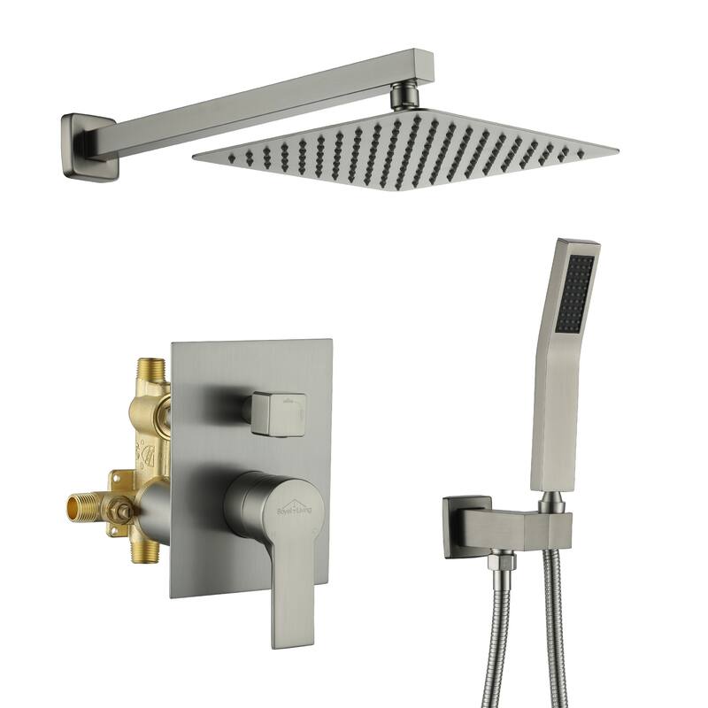 10 in. Wall Mount Dual Shower Heads, Shower System with Valve - 10"
