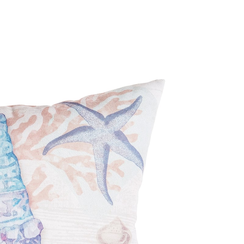 Blue Shell Throw Indoor/Outdoor Coastal Beach Nautical Themed