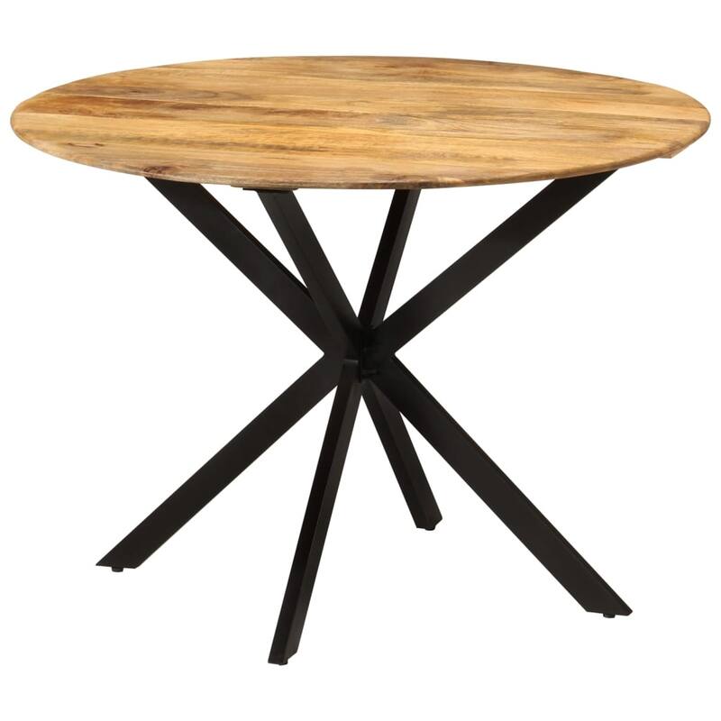 vidaXL Dining Table Ø43.3"x30.7" Solid Wood Reclaimed and Steel - Brown