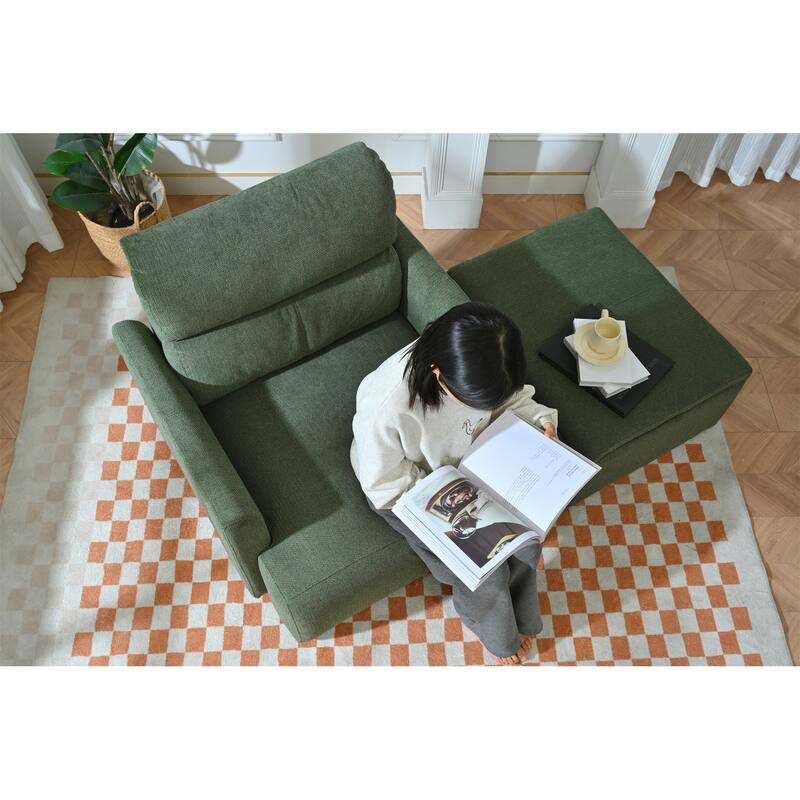 GDFStudio - Oversized 35" Accent Chair with Storage Ottoman