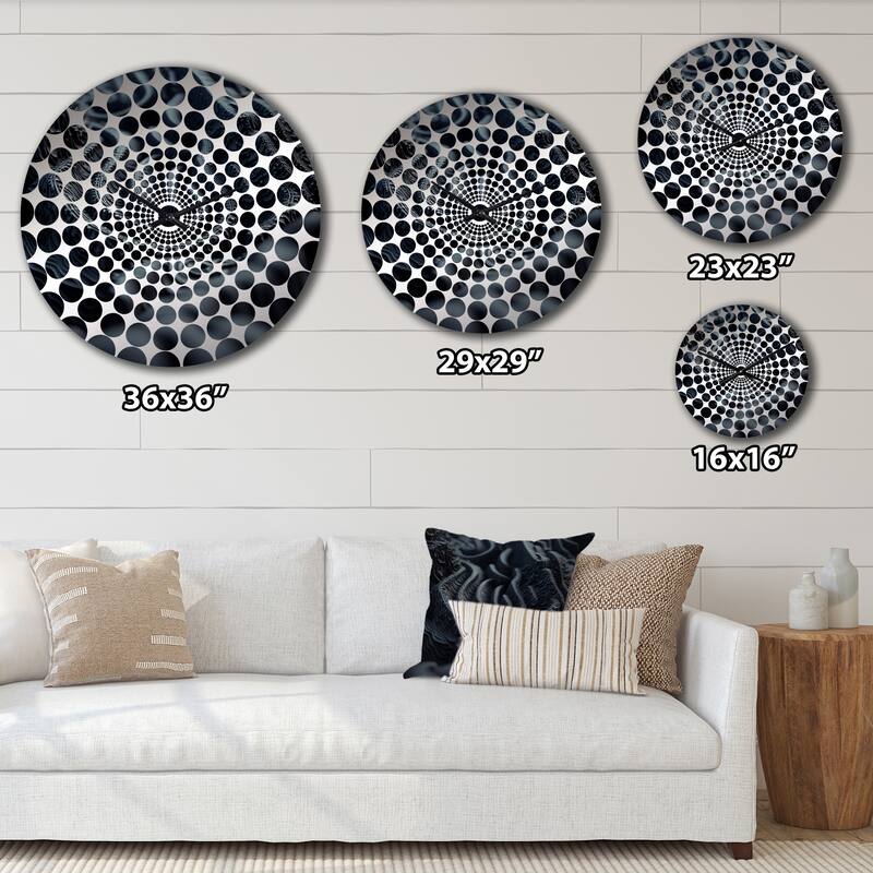 Designart "Through The Rabbit Hole Blue Labyrinth II" Abstract Geometric Clocks Modern Wall Clocks For Hallway Décor