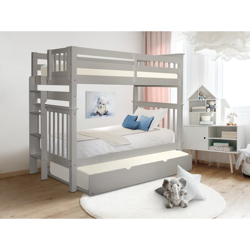 Taylor & Olive Trillium Tall Twin over Twin Bunk Bed, Twin Trundle