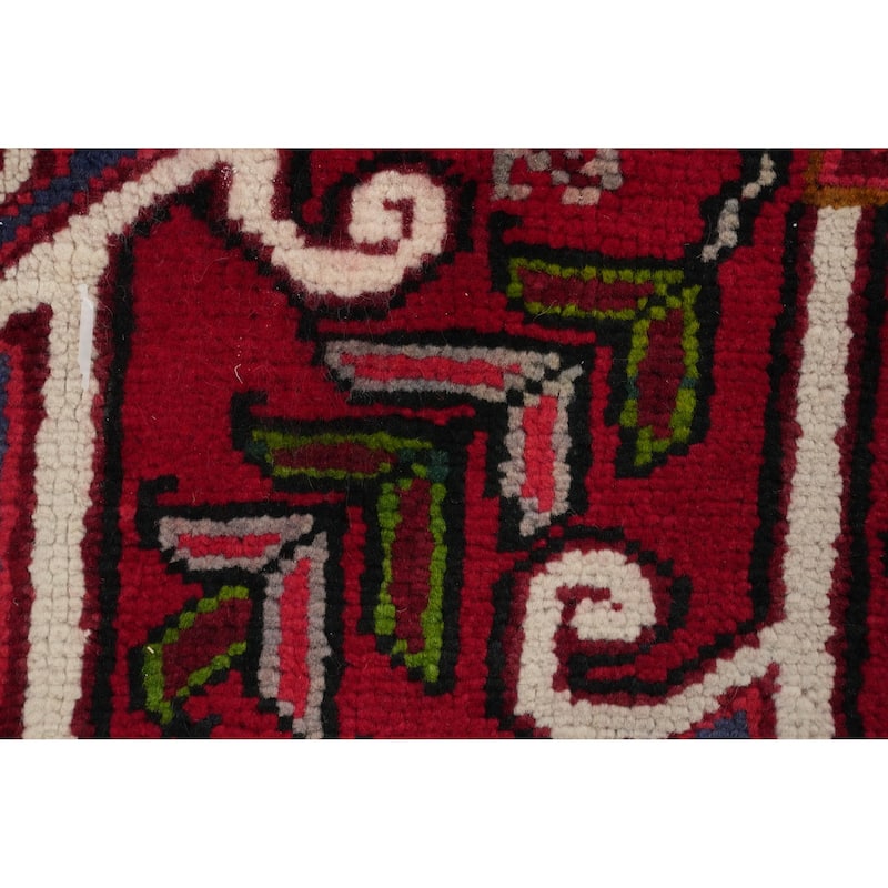 Hand Knotted Oriental 100% Wool Carpet Traditional Medallion Red Heriz Area Rug - 11' 3'' X 8' 5''