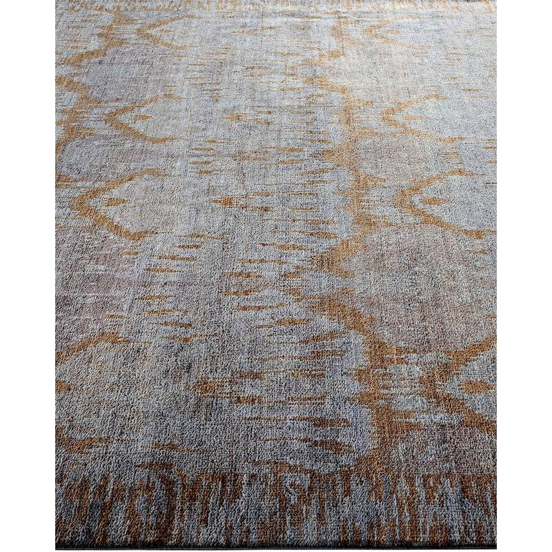 Overton Hand Knotted Wool Vintage Inspired Modern Contemporary Overdyed Gray Area Rug - 6' 2" x 8' 10"