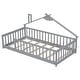 preview thumbnail 33 of 31, Twin Size Pine Wood House-Shaped Bed with Guardrails, No Door