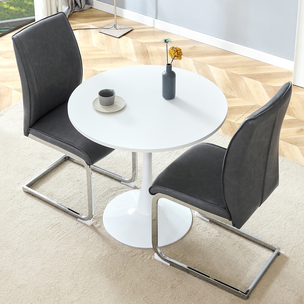 Modern Dining Set with Ergonomic Chairs and Round Dining Table