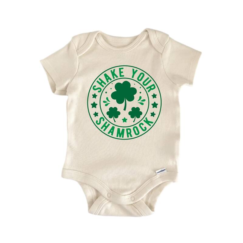 Shake Your Shamrock St Patrick's Day - Baby Boy Girl Clothes Bodysuit Funny Cute - White - Newborn