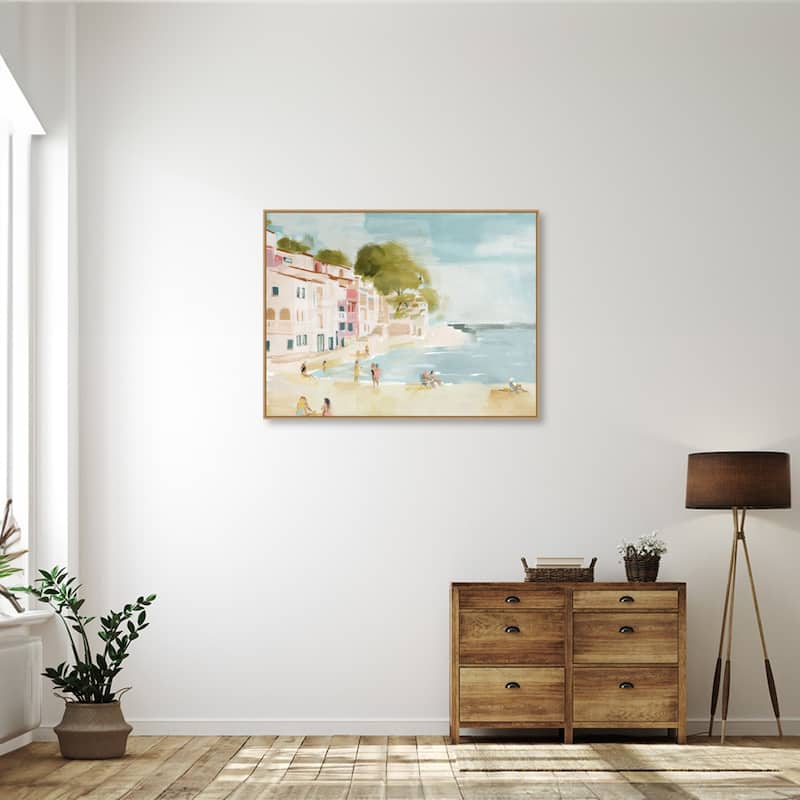 A Weekend In Cassis by Urban Road Framed Canvas Wall Art Print - Sylvie Maple