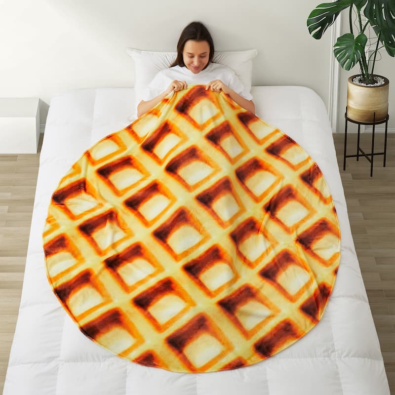 Kids' and Adult Halloween Food Throw Blanket, Microfiber Funny Food Blanket for Home or Dorm Decor