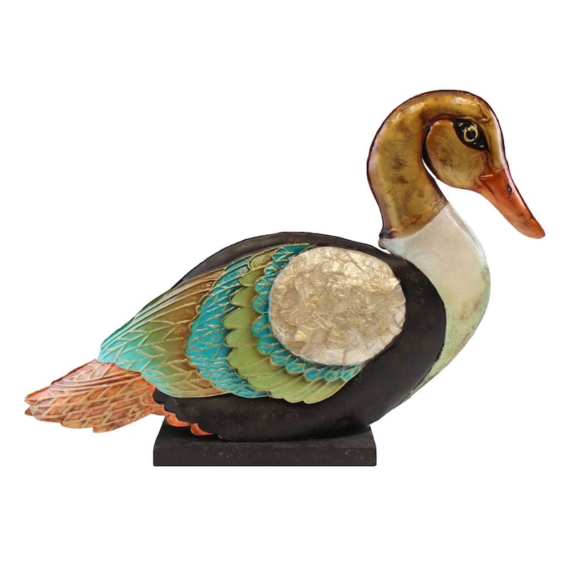 Capiz Sitting Duck Figure Coastal Beach House Decor Decoration