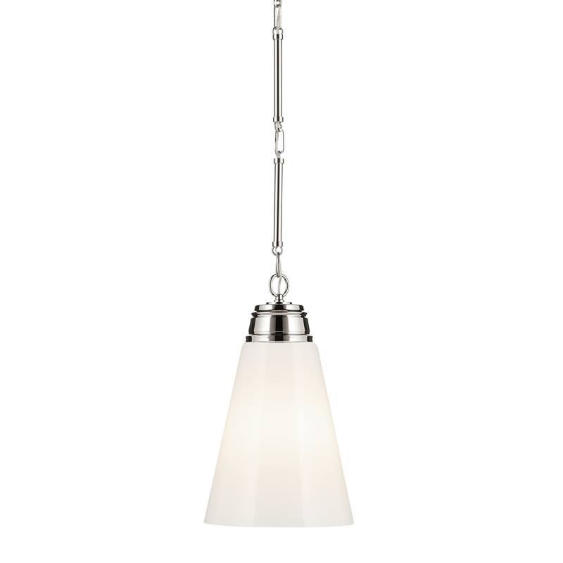 Kichler Lighting Marsailli 19" 1-Light Medium Pendant with Opal Glass in Brushed Nickel - 11.5