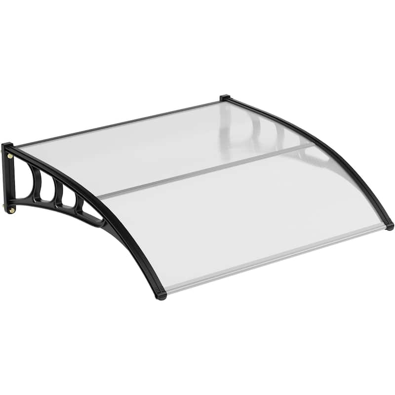 40"x40" Window Awning Canopy Exterior, Polycarbonate Cover, for Door Entrance - N/A - Clear