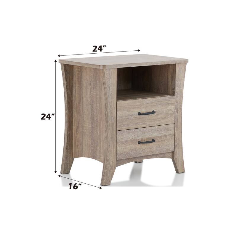 Charming Rustic Accent Table with Versatile Storage Options - Natural