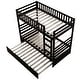 preview thumbnail 23 of 25, Twin Size Solid Pinewood Bunk Beds with Safety Rail, Movable Trundle, Ladder, and Full Length Guardrails