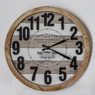 Plank Look With Black Numbers Wall Clock - Bed Bath & Beyond - 42287893