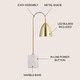 preview thumbnail 2 of 10, Vaughn 26" Gold Arched Metal with Marble Base LED Table Lamp, Brass Gold/White by JONATHAN Y
