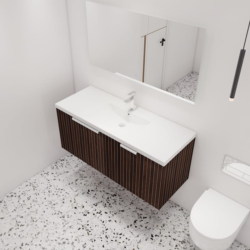 Malwee 24"/30"/36"/48" Bathroom Vanity with Sink, Floating Bathroom Vanity with Soft Close Door