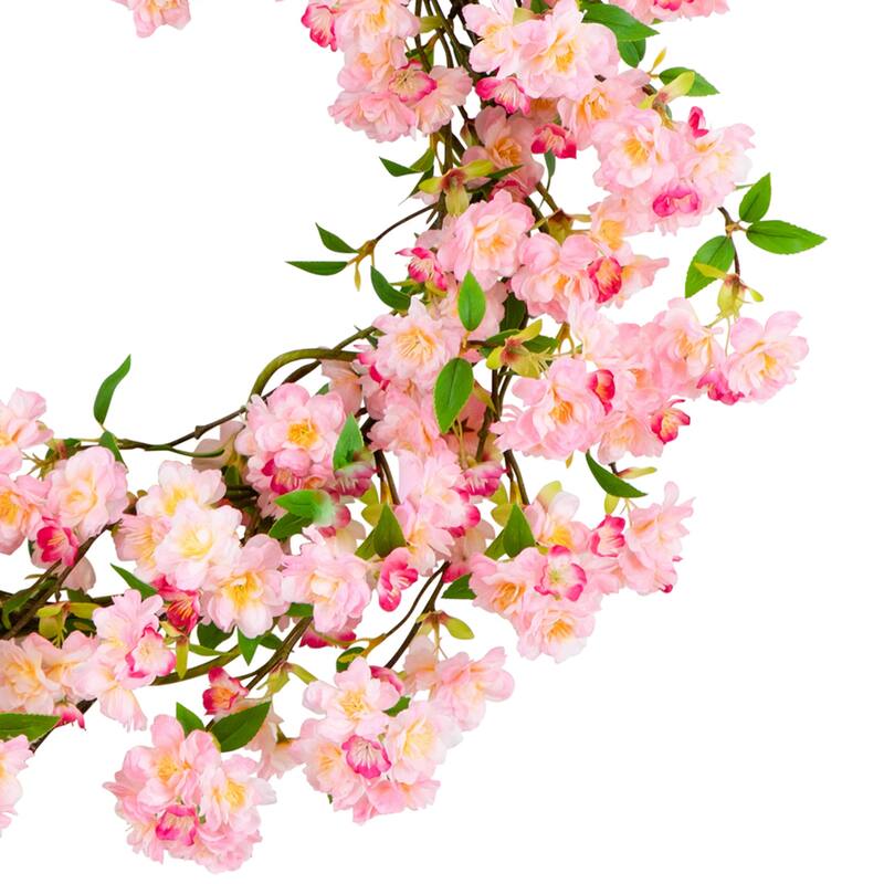 30-in Artificial Pink Cherry Blossom Wreath