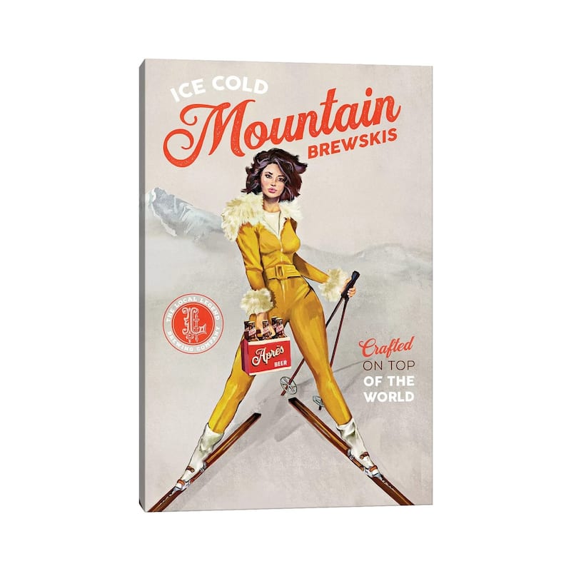 iCanvas "Apres Ski Mountain Brewski" by The Whiskey Ginger Canvas Print