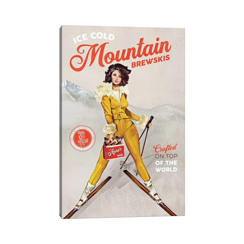 iCanvas "Apres Ski Mountain Brewski" by The Whiskey Ginger Canvas Print