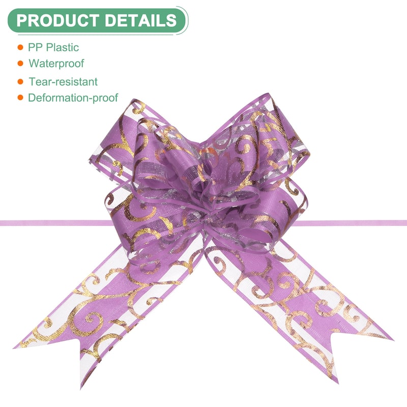 10pcs Large Pull Bow 8 Inch Bows for Wedding Baskets Decorations - Rose Red