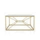 preview thumbnail 5 of 7, Taylan Glam Gold Coated 35-inch Steel and Glass Coffee Table by Furniture of America