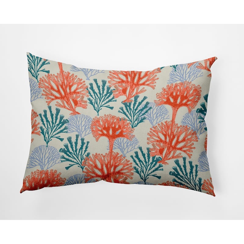 Blooms and Branches Indoor/Outdoor Throw Pillow - Surf Board Orange - 14" x 20"