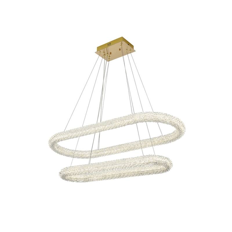 Elegant Lighting 3800G42L2 Bowen 42" Wide LED Crystal Ring Chandelier