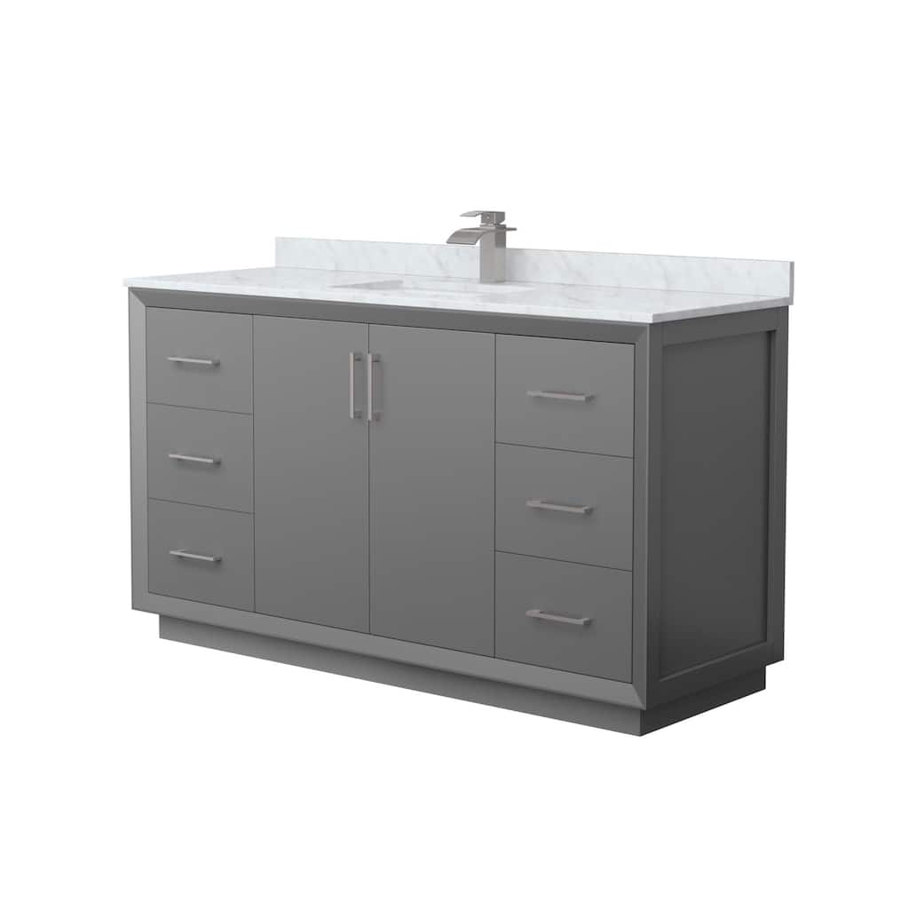 Wyndham Collection WCF414160S-NAT-UNSMXX Strada 60" Free Standing