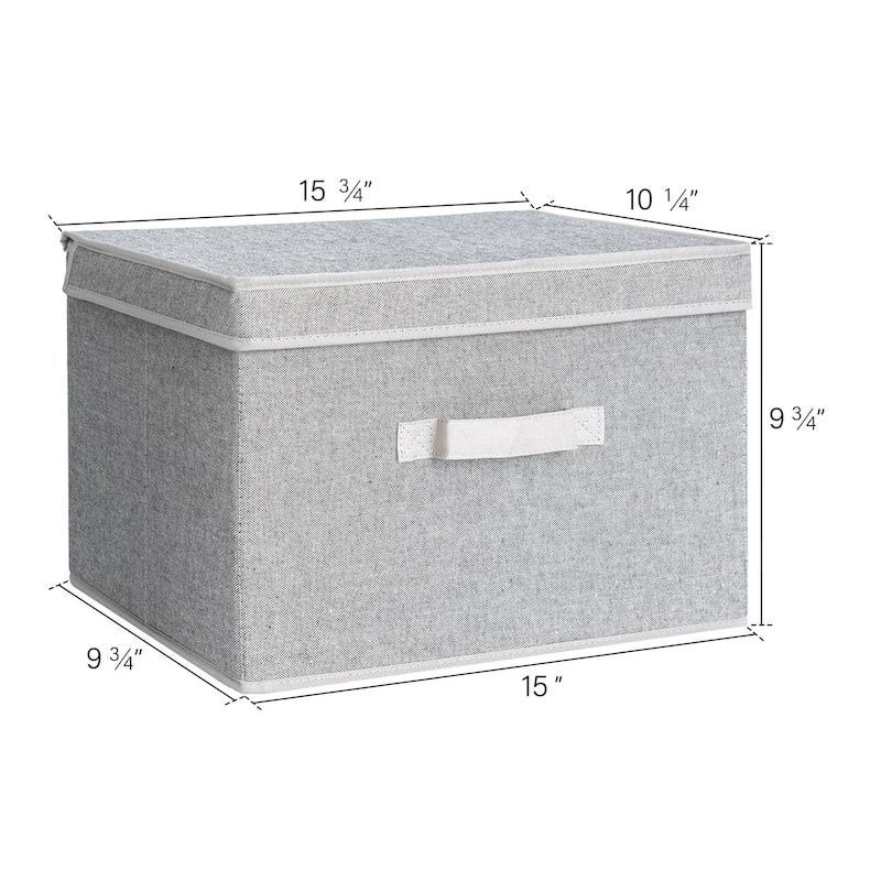2-Pack Closet Storage Bin with Lid and Handle, Large Fabric Storage Box for Clothes, Towels, Toys, Shoes