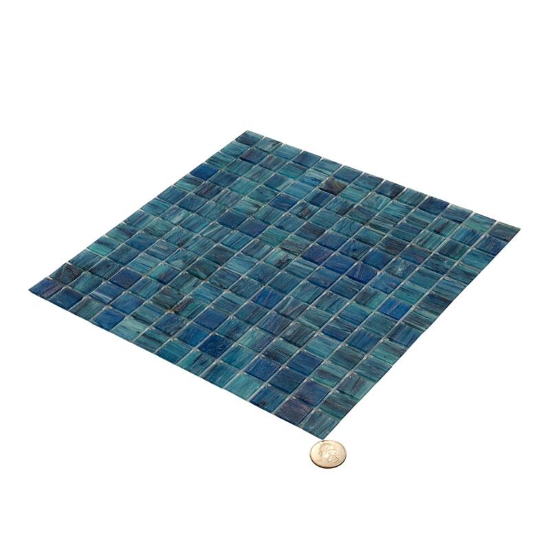Apollo tile 12" x 12" Celestial Glossy Sea Blue Glass Tile (20 sq ft/case) - 20 Pack