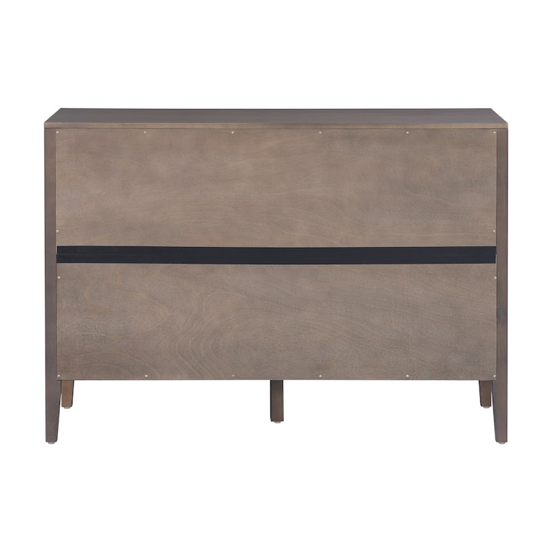 47.25"Sideboard with Pine Veneer and 2 Doors, Retro Buffet with Adjustable Feet, Wooden Storage Cabinet with Metal Handles