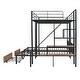 preview thumbnail 6 of 7, Full over Twin-Twin Triple Bunk Bed with Drawers and Staircase