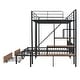 preview thumbnail 6 of 18, Full over Twin-Twin Triple Bunk Bed with Storage Drawers and Staircase for Optimal Space Utilization