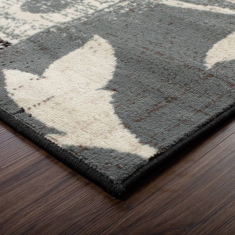 Contemporary Floral Patchwork Indoor Area Rug or Runner by Superior