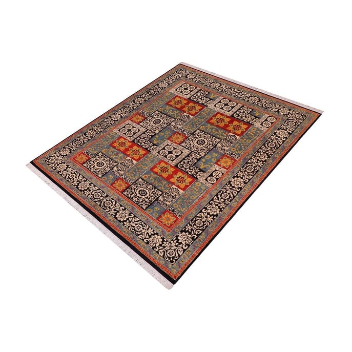 Boho Chic Ziegler Chris Rust Black Hand-Knotted Wool Rug - 7'8'' x 9'10''