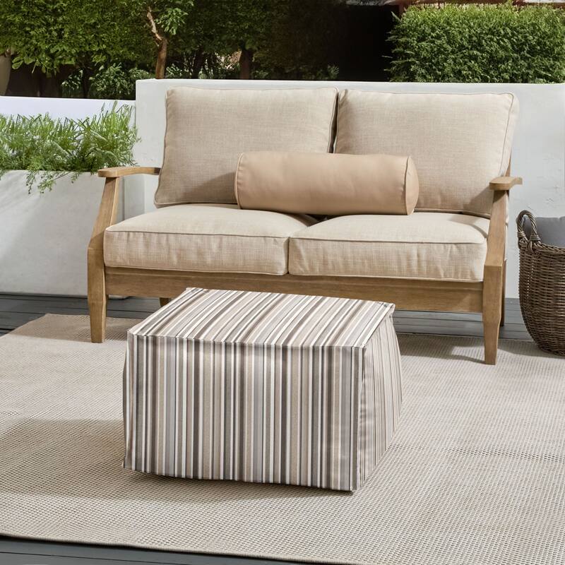 Sorra Home Sunbrella Outdoor Top Stitch Bean Pouf