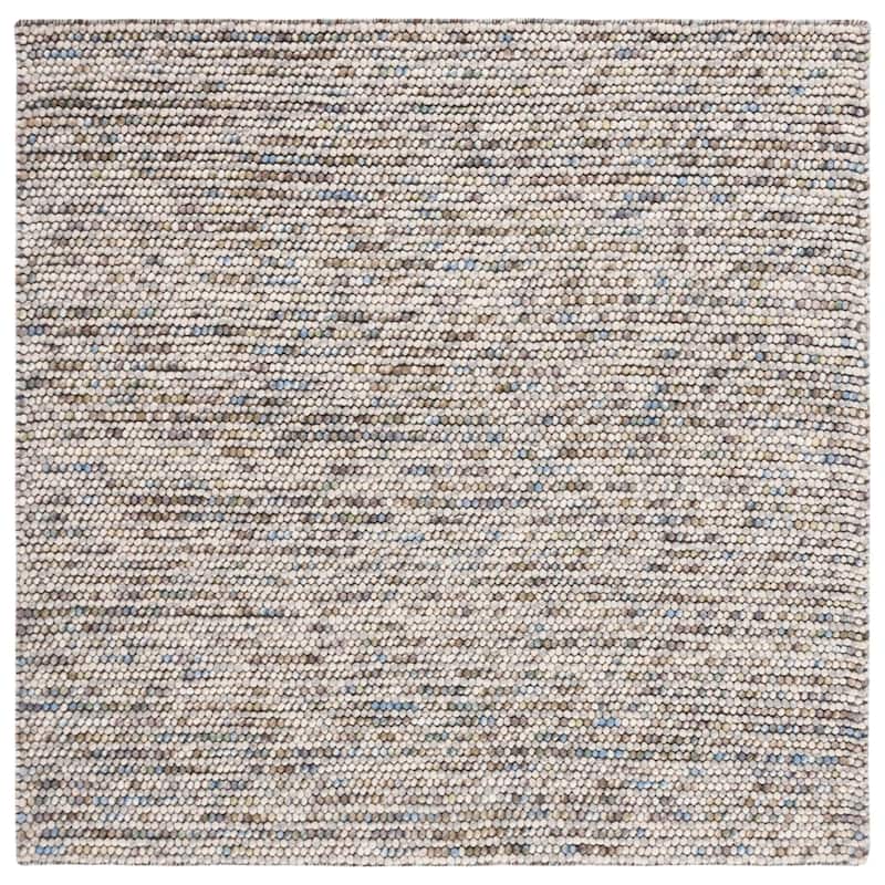 SAFAVIEH Handmade Natura Gerta Wool Rug - 8' Square - Ivory/Multi - Square