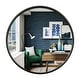 preview thumbnail 6 of 80, Classic Wooden Frame Farmhouse Round Wall Mirror 28 inches - Satin Black