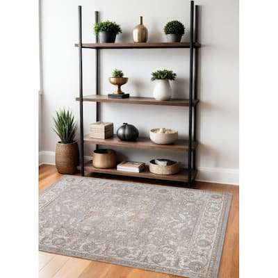 Bice Distressed Stain Resistant Woven Low Pile Area Rug By HomeRoots